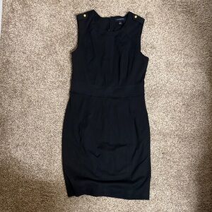 Banana Republic Black Mini Dress with Gold Accents